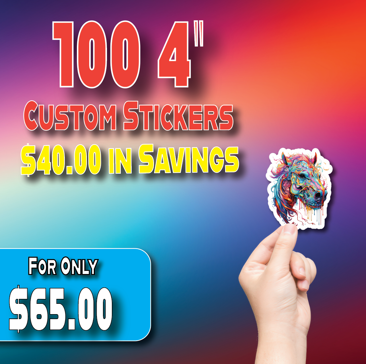 100 4" Custom Die Cut Stickers